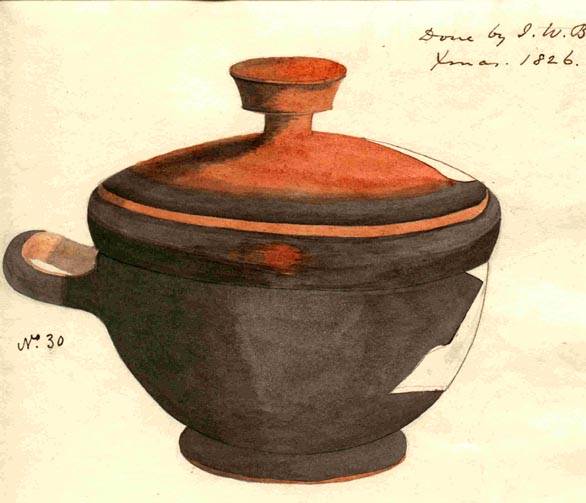 (30) Pot with red lid, 1826